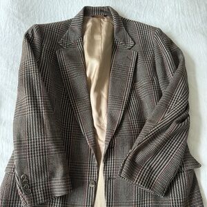Vintage Plaid Blazer Wool